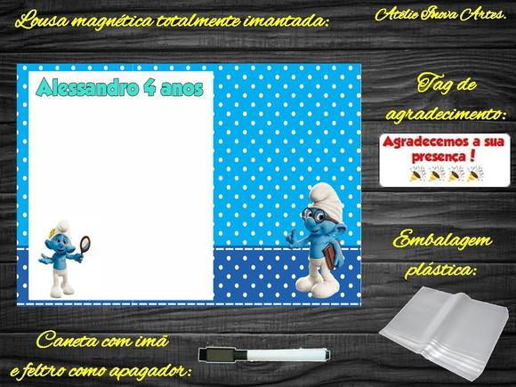 Lousa Magnética Smurfs com Embalagem