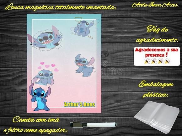 Lousa Magnética Stitch com Embalagem