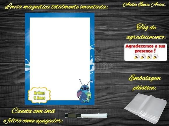Lousa Magnética Stitch com Embalagem