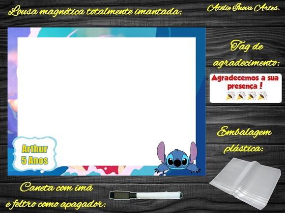 Lousa Magnética Stitch com Embalagem