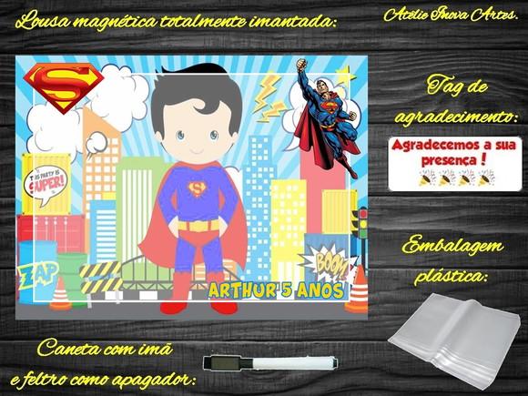 Lousa Magnética Super Homem com Embalagem
