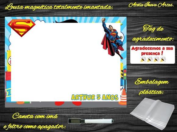 Lousa Magnética Super Homem com Embalagem