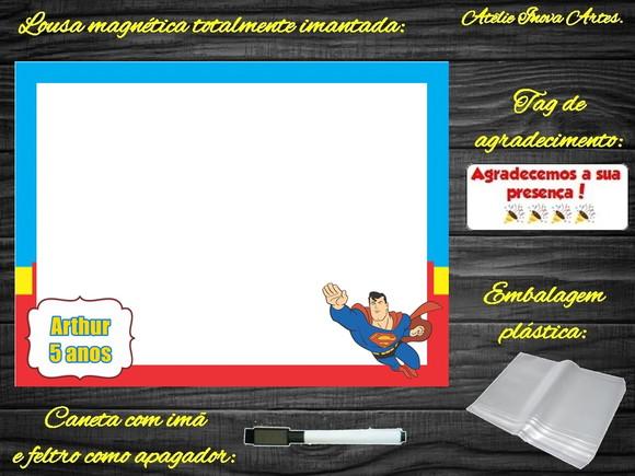 Lousa Magnética Super Homem com Embalagem