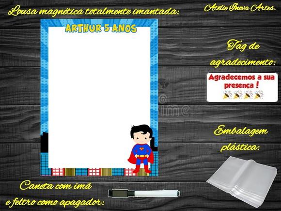 Lousa Magnética Super Homem com Embalagem