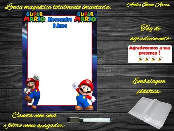 Lousa Magnética Super Mário com Embalagem