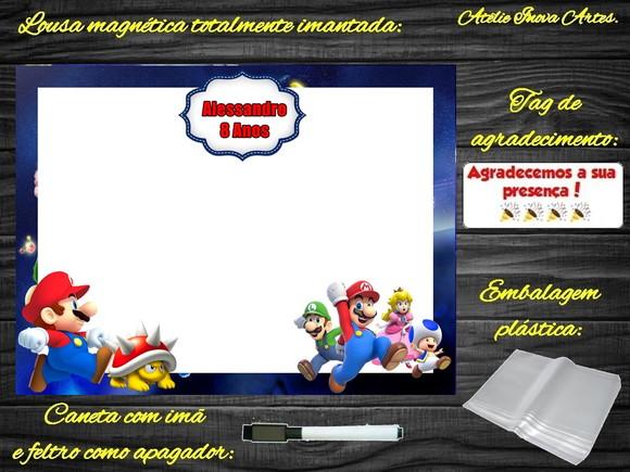 Lousa Magnética Super Mário com Embalagem