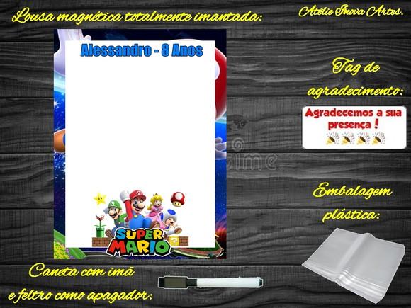 Lousa Magnética Super Mário com Embalagem