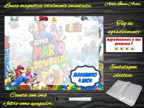 Lousa Magnética Super Mário com Embalagem