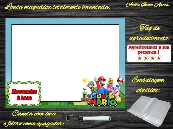 Lousa Magnética Super Mário com Embalagem