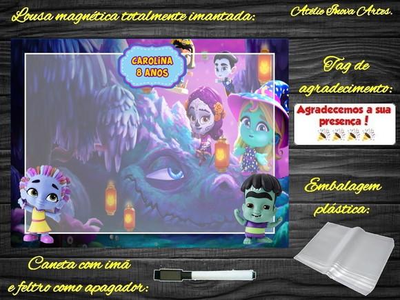 Lousa Magnética Super Monstros em Ação com Embalagem