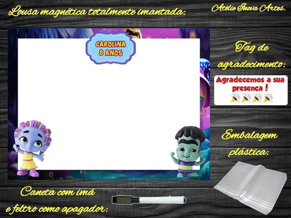 Lousa Magnética Super Monstros em Ação com Embalagem