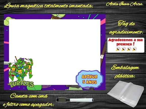 Lousa Magnética Tartarugas Ninjas com Embalagem