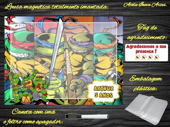 Lousa Magnética Tartarugas Ninjas com Embalagem