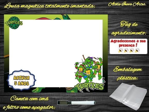 Lousa Magnética Tartarugas Ninjas com Embalagem