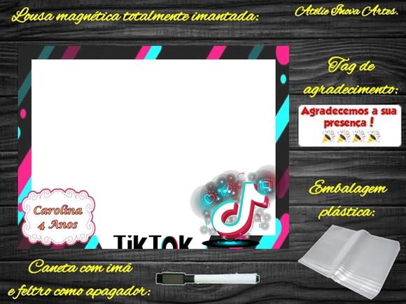 Lousa Magnética Tik Tok com Embalagem