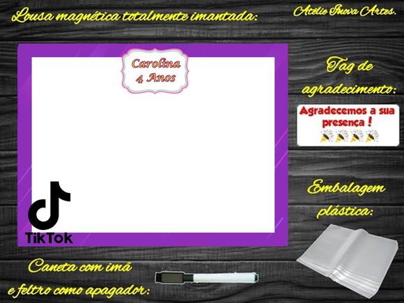 Lousa Magnética Tik Tok com Embalagem