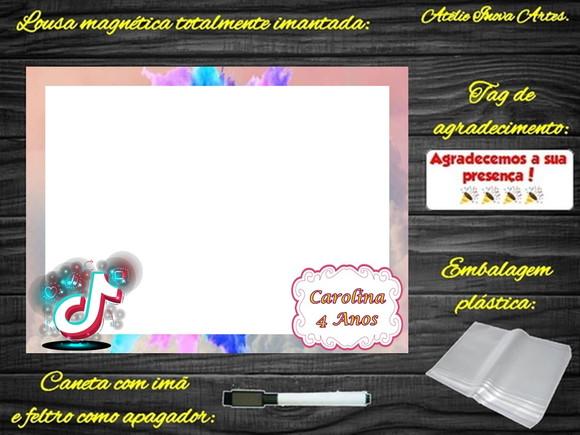 Lousa Magnética Tik Tok com Embalagem
