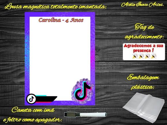 Lousa Magnética Tik Tok com Embalagem
