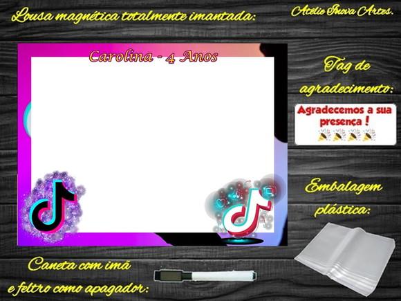 Lousa Magnética Tik Tok com Embalagem
