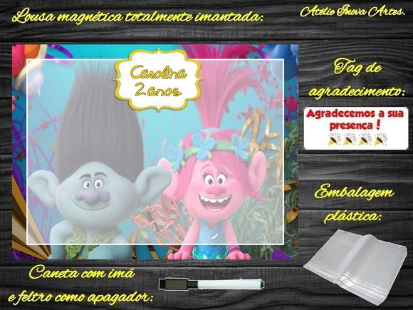 Lousa Magnética Trolls com Embalagem