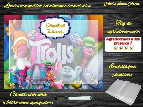 Lousa Magnética Trolls com Embalagem