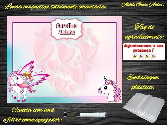 Lousa Magnética Unicórnio com Embalagem