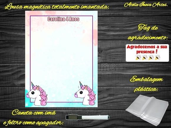Lousa Magnética Unicórnio com Embalagem