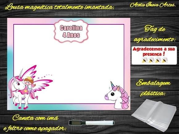 Lousa Magnética Unicórnio com Embalagem