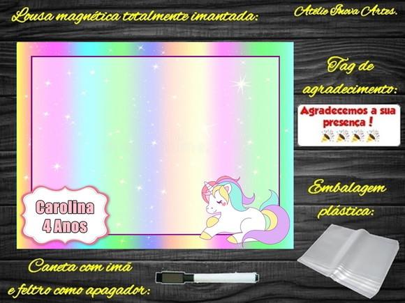 Lousa Magnética Unicórnio com Embalagem