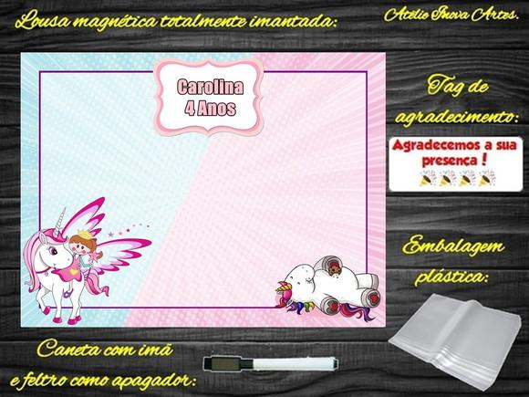 Lousa Magnética Unicórnio com Embalagem