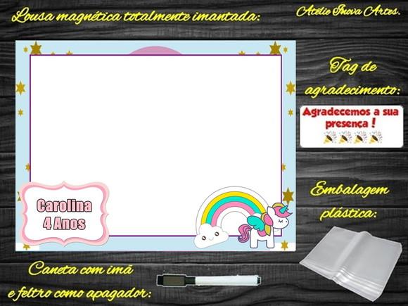 Lousa Magnética Unicórnio com Embalagem