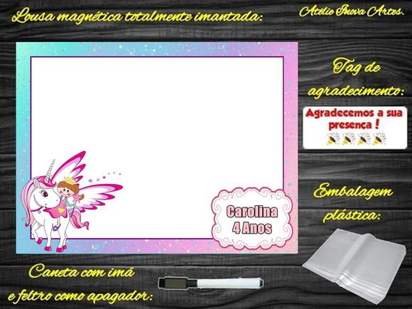 Lousa Magnética Unicórnio com Embalagem