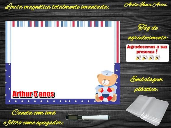 Lousa Magnética Ursinho Marinheiro com Embalagem