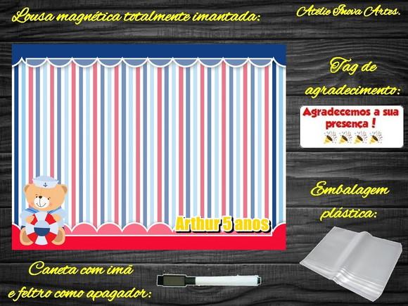 Lousa Magnética Ursinho Marinheiro com Embalagem