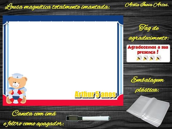 Lousa Magnética Ursinho Marinheiro com Embalagem