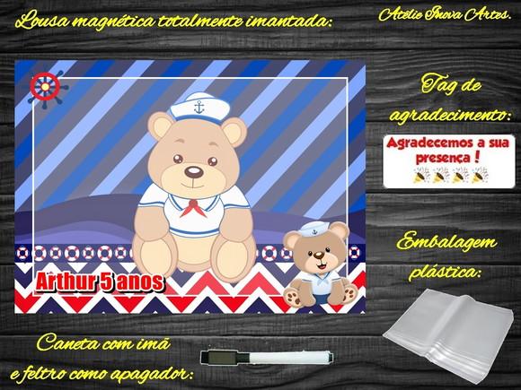 Lousa Magnética Ursinho Marinheiro com Embalagem