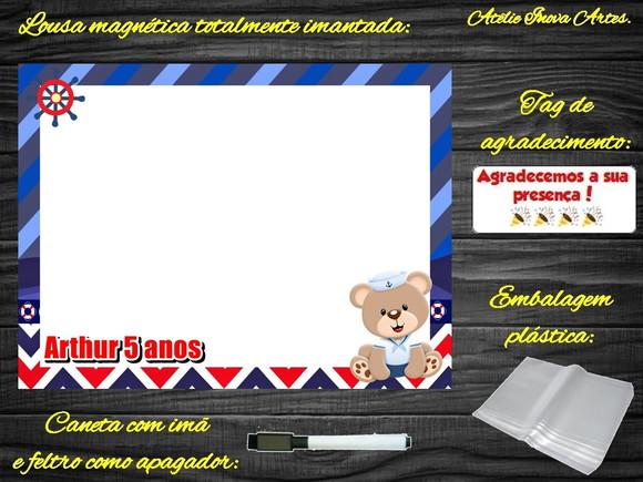 Lousa Magnética Ursinho Marinheiro com Embalagem