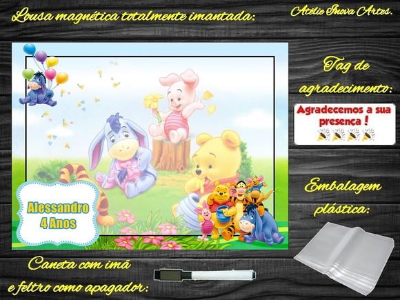 Lousa Magnética Ursinho Pooh com Embalagem