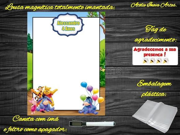 Lousa Magnética Ursinho Pooh com Embalagem