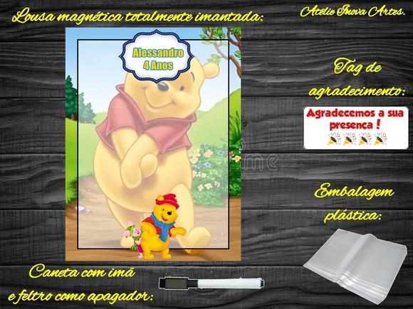 Lousa Magnética Ursinho Pooh com Embalagem