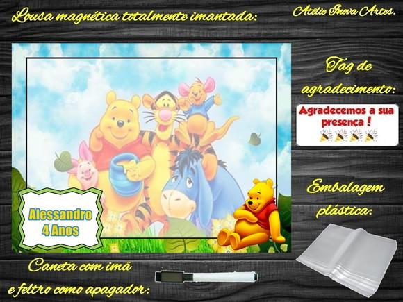 Lousa Magnética Ursinho Pooh com Embalagem