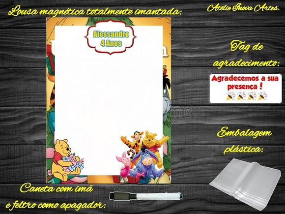 Lousa Magnética Ursinho Pooh com Embalagem