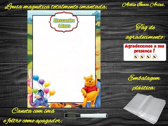 Lousa Magnética Ursinho Pooh com Embalagem