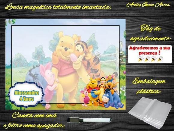 Lousa Magnética Ursinho Pooh com Embalagem