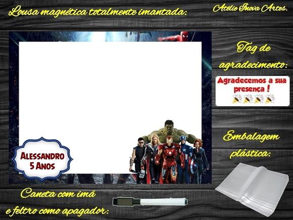 Lousa Magnética Vingadores com Embalagem