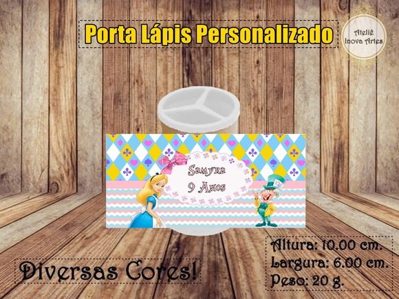 Porta Lápis Personalizado Alice no País das Maravilhas