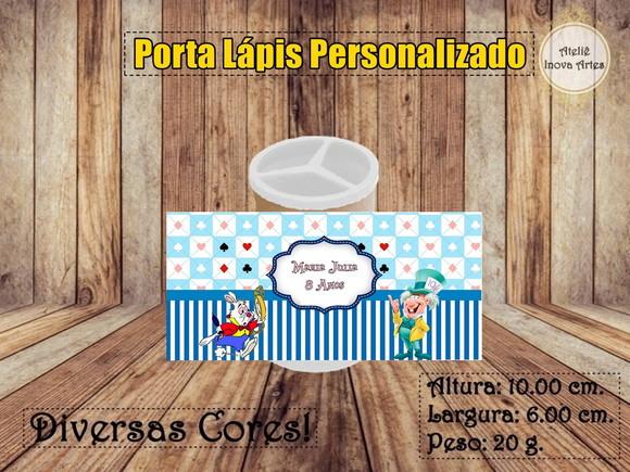 Porta Lápis Personalizado Alice no País das Maravilhas