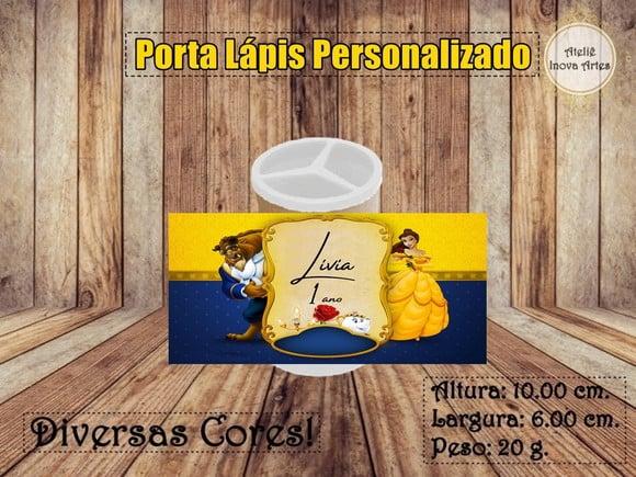 Porta Lápis Personalizado Bela e a Fera