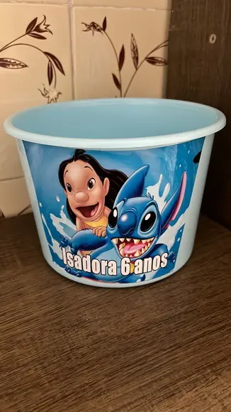 Balde de Pipoca Personalizado Lilo & Stitch