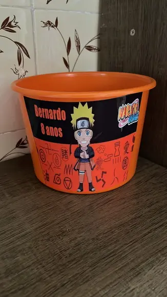 Balde de Pipoca Personalizado Naruto